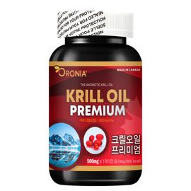 [ORONIA] Krill Oil Premium 180 Capsules [180C]_Red Krill, Antarctic Krill 100%, Omega-3, Astaxanthin_Made in Canada